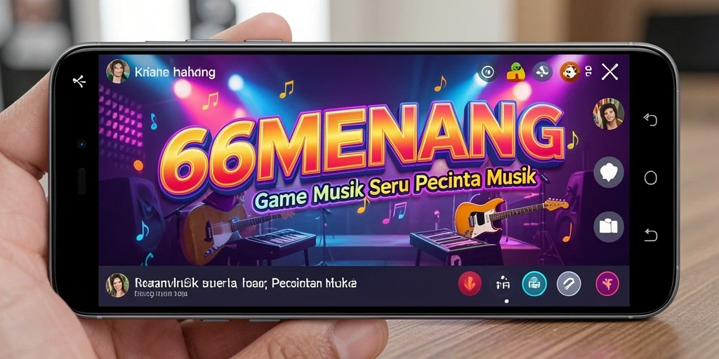 Screenshot gameplay 66MENANG menunjukkan keseruan bermain musik.