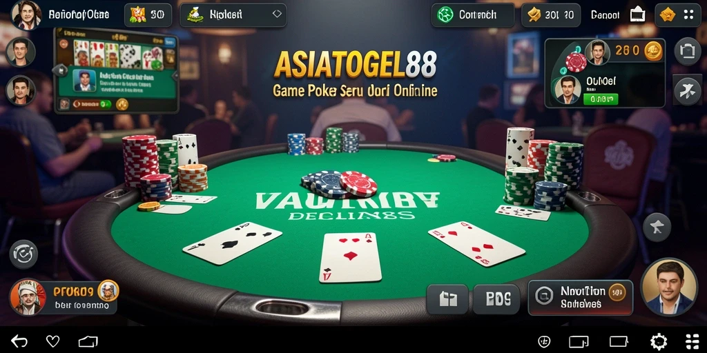 Screenshot gameplay ASIATOGEL88 menampilkan suasana permainan poker yang seru.