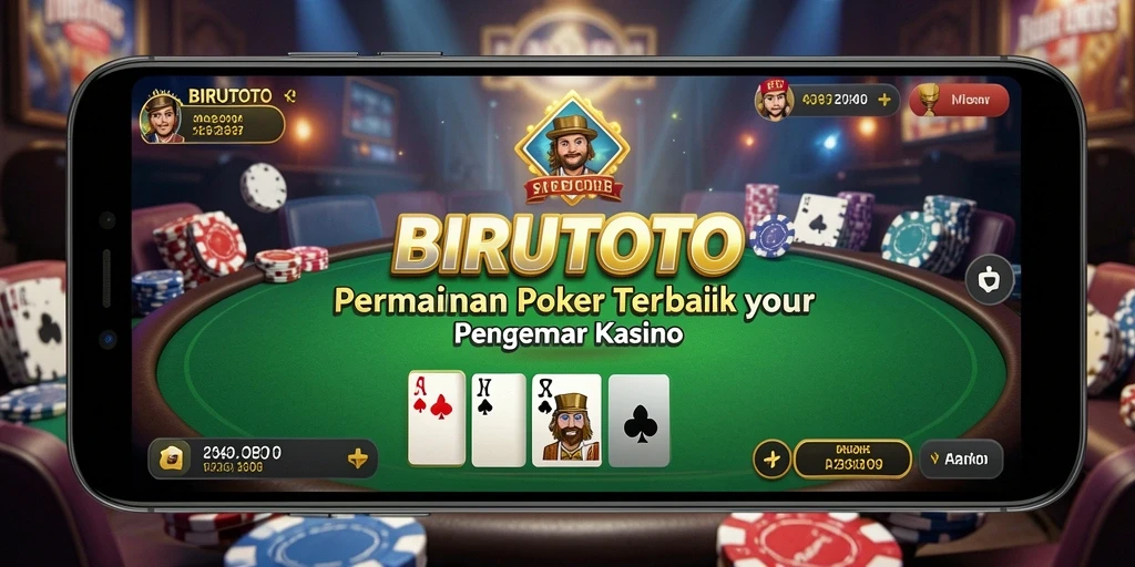 Tampilan gameplay Poker yang menarik di BIRUTOTO.
