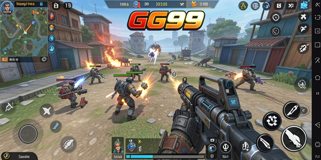 Screenshot GG999 menampilkan ketegangan aksi pertempuran TPS yang seru.