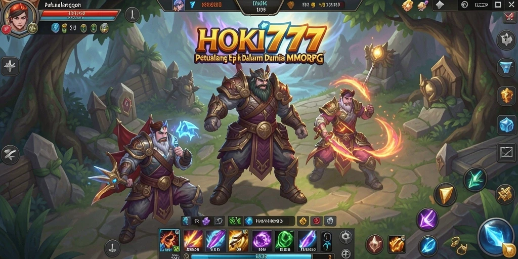 Tampilan gameplay seru HOKI777 dalam petualangan MMORPG.