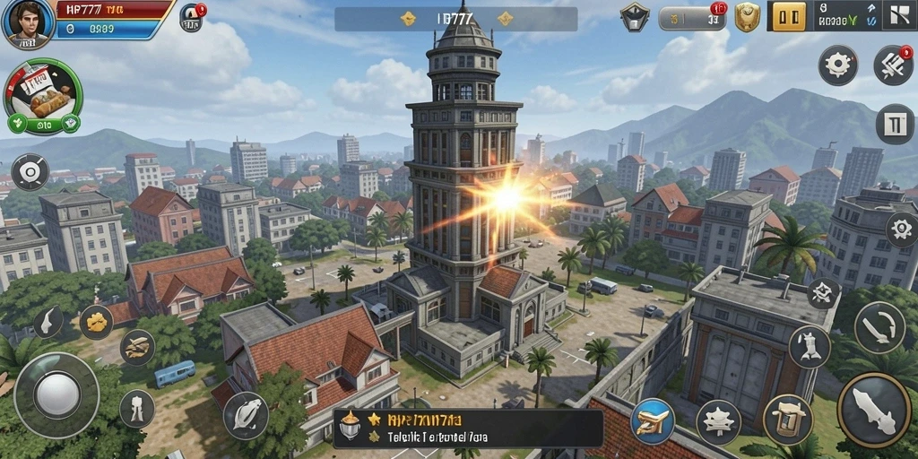 Tampilan gameplay HP777 yang menegangkan dalam pertempuran Tower Defense.