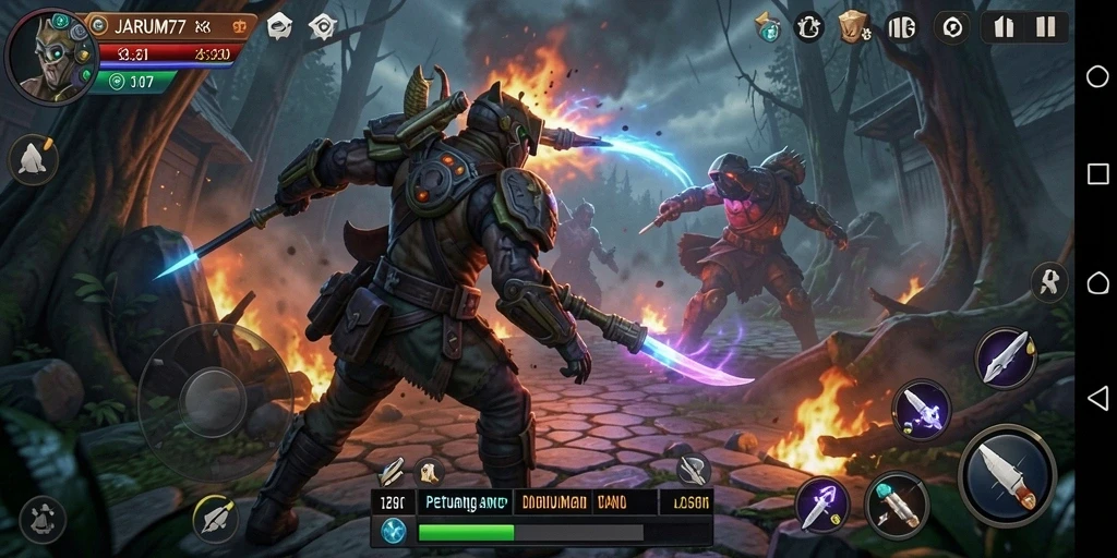 Tangkapan layar menampilkan gameplay seru dari JARUM77.