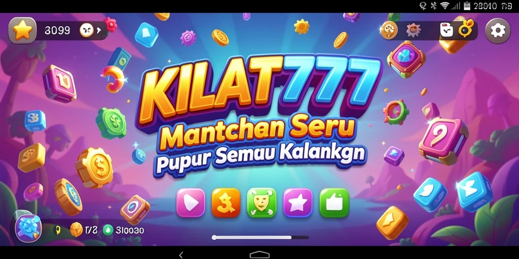 Tampilan gameplay KILAT777 yang penuh warna dan seru.