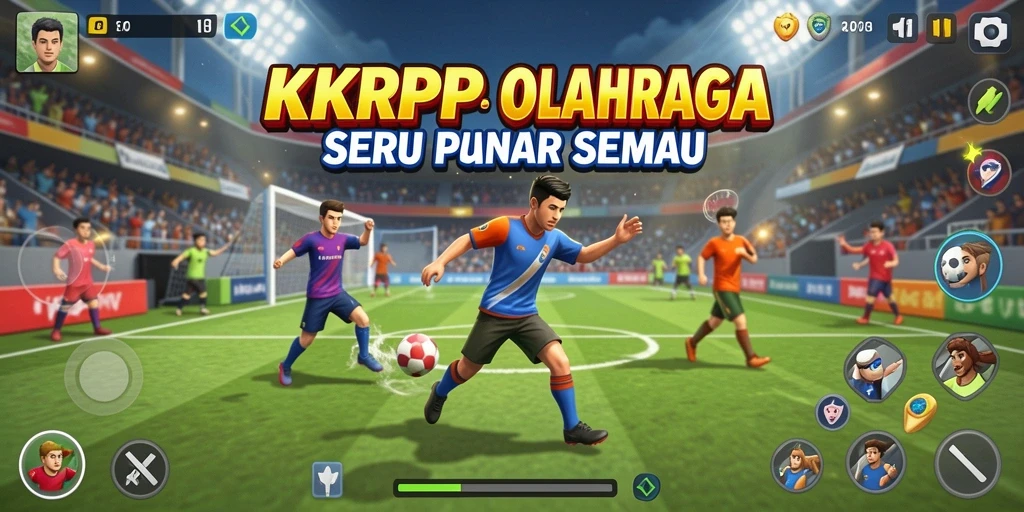 Tangkapan layar utama game KKRP menampilkan aksi olahraga yang seru dan mendebarkan.