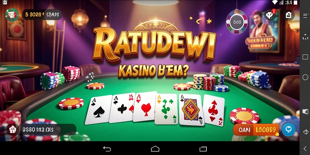 Screenshot gameplay RATUDEWI menampilkan suasana kasino yang mendebarkan.