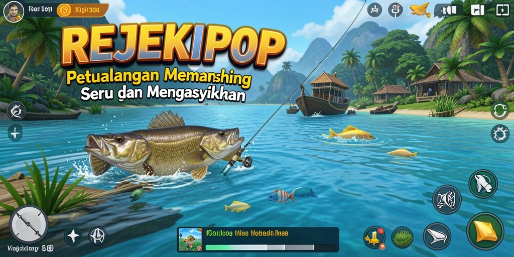 Gameplay menantang yang menyajikan aksi memancing seru.