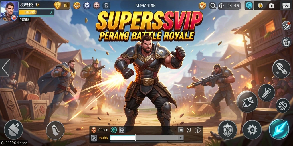 Tangkapan layar SUPERSVIP menampilkan aksi mendebarkan dalam pertarungan Battle Royale.