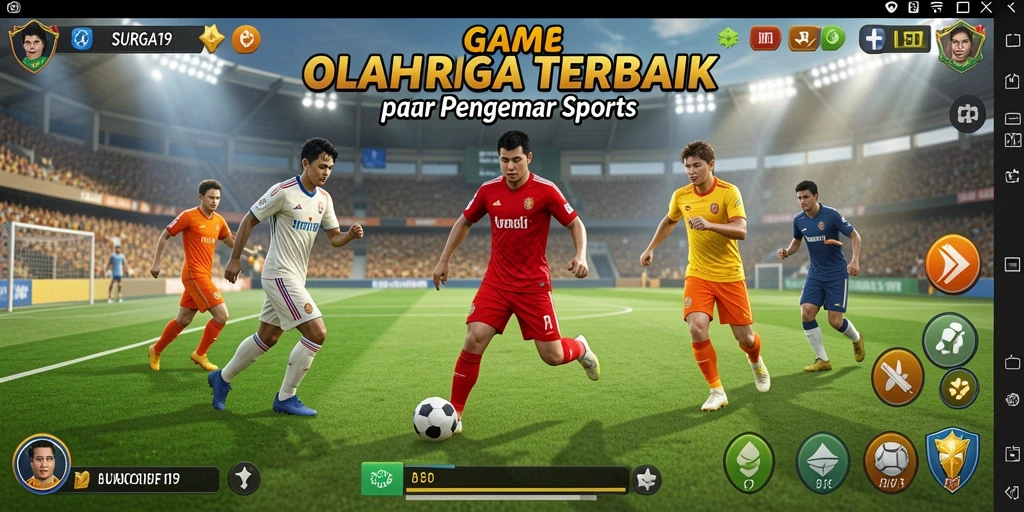 Tangkapan layar gameplay SURGA19 menunjukkan aksi mendebarkan olahraga.