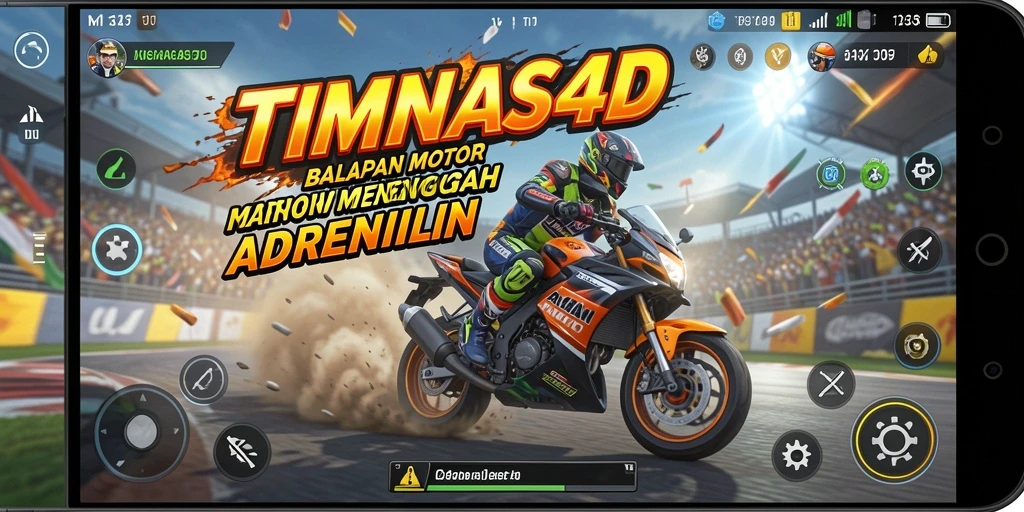 Screenshot utama TIMNAS4D menampilkan balapan motor yang mendebarkan.
